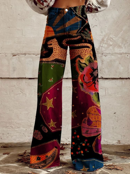 Vintage-Chic Wide-Leg Pants